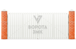 Распашные ворота из евроштакетника 2250×2000 ЗМК-5335